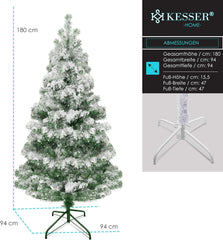 KESSER® Kunstkerstboom, 180 cm met 588 takpunten, dennenboom, kunstmatige edelspar snel op te bouwen, incl. kerstboomstandaard, kerstdecoratie – sneeuw 1,8 m