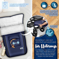 KIDUKU® Wintervoetenzak voor kinderwagen, buggy, babyzitje, blauw