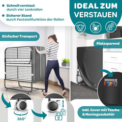 KESSER® Opklapbed - Logeerbed - Inc. Matras - tot 250 kg - Antraciet