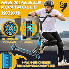 Stuntstep - Voor kinderen en volwassenen - Vouwbaar - Blauw - RE:SPORT