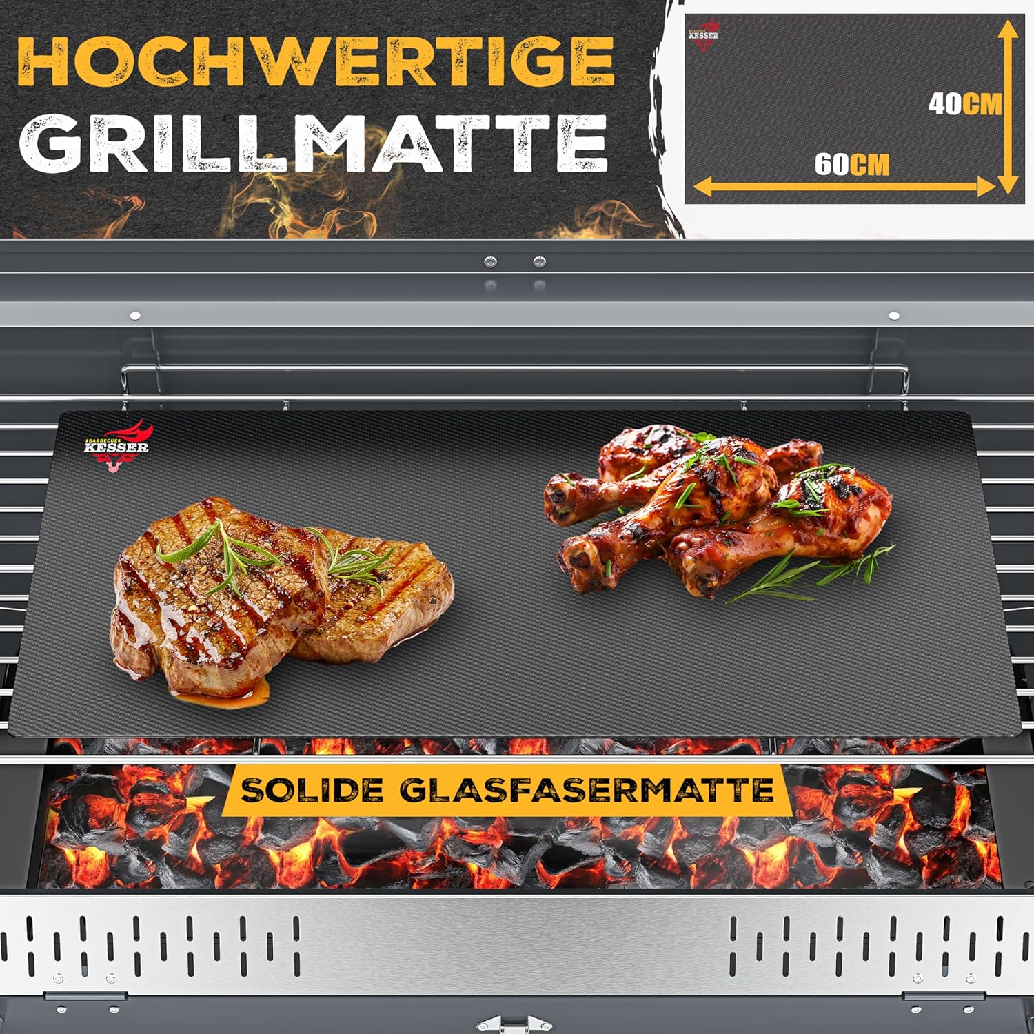 KESSER® XL Houtskoolbarbecue - BBQ - Zilver