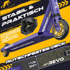 Stuntstep - Voor kinderen en volwassenen - Vouwbaar - Paars - RE:SPORT
