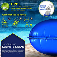 Tillvex® Zwembadkussen - 400cm - Zwembadafdekking - Waterdicht - Blauw