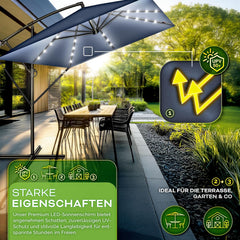 Zweefparasol - Tuinparasol - Parasol - Met voet - 235x235 cm - Met Parasolhoes - Marineblauw - Tillvex