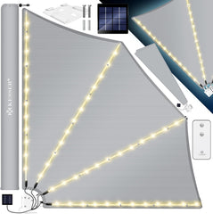 KESSER® opvouwbaar balkonscherm - LED - 140x140cm - Lichtgrijs