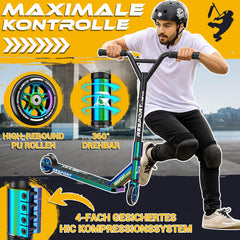 Stuntstep - Voor kinderen en volwassenen - Vouwbaar - Regenboog - RE:SPORT