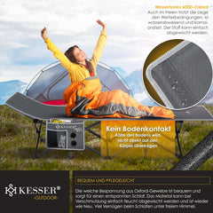 Veldbed - 1 Persoons - Kampeerbed - Stretcher - Grijs - Kesser®