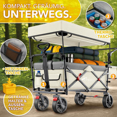 Bolderkar - Opvouwbaar - Bolderwagen  - Beige - TRESKO®