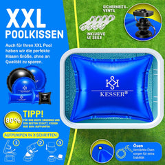 KESSER® Zwembadkussen - 200x240cm - Zwembadafdekking - Waterdicht - Blauw