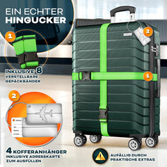 Kofferset - 4 delig - Trolley - Reiskoffer set - Groen - Tillvex ®