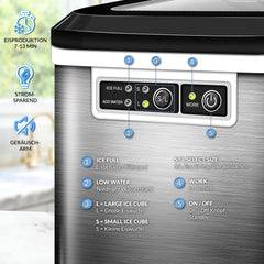 IJsblokjesmachine – 12kg/24 uur – IJsmachine - IJsblokjesmaker - Zilver - Tillex® •