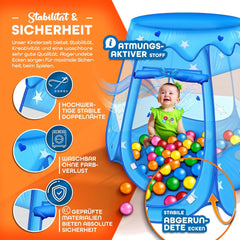 KIDUKU® Speeltent - Kindertent - Speelhuisje - Blauw