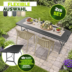 tillvex® Tuinstoelen, 2-delige set, stapelbaar, weerbestendig, tot 120 kg belastbaar, tuinstoelen, outdoor, terrasstoel, tuinmeubelen, balkon, tuin, terras