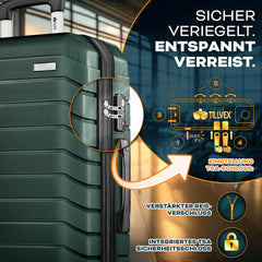 Kofferset - 4 delig - Trolley - Reiskoffer set - Groen - Tillvex ®