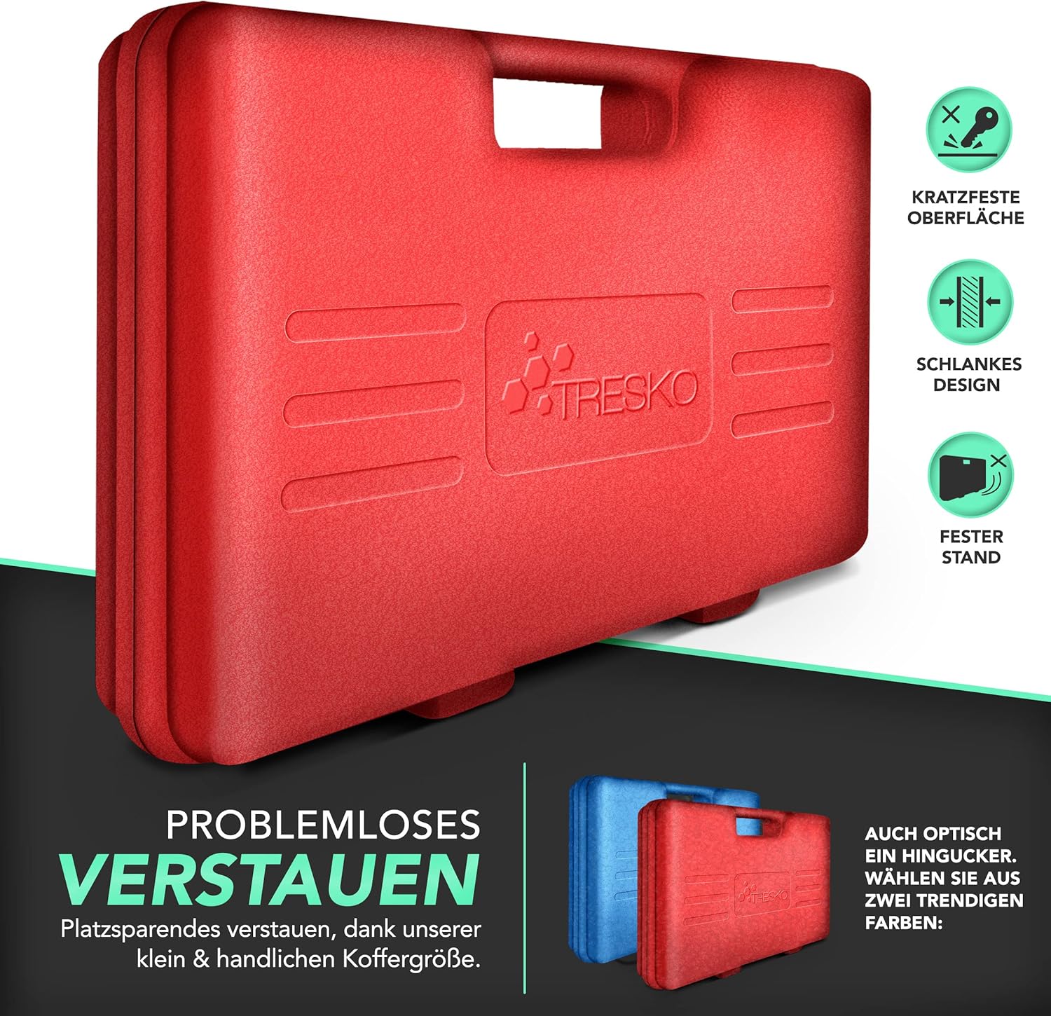 TRESKO Remzuiger terugstelset - 22-delig - Rood