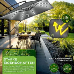 Tillvex® LED Parasol - Ø330cm - Verstelbaar - Antraciet