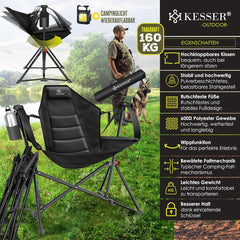 KESSER® Campingstoel - Visstoel - Vouwstoel - Zwart