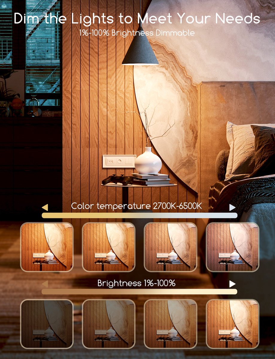 Aigostar LED Filament lamp - Dimbaar - 6W - E27 - 6 Stuks