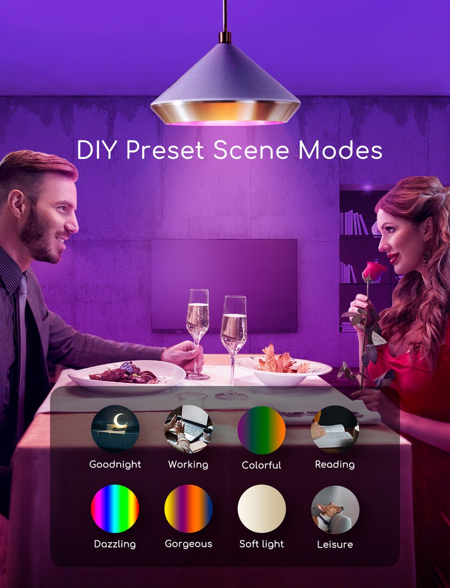 Aigostar LED RGB Lamp - Dimbaar - 7W - E27 - 5 Stuks