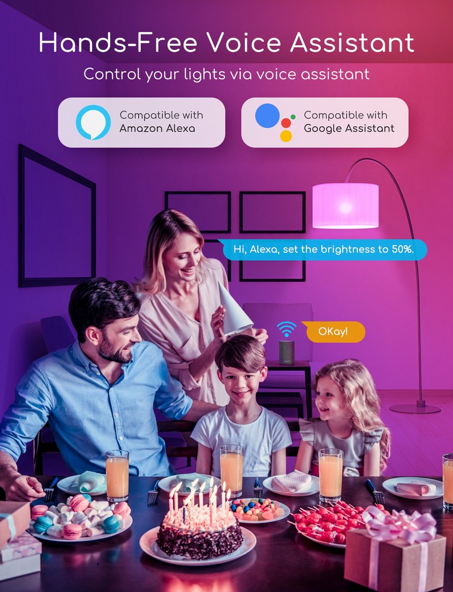 Aigostar LED RGB Lamp - Dimbaar - 5W - E27 - 6 Stuks