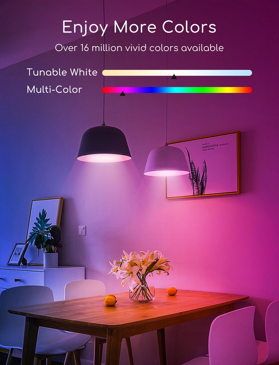 Aigostar LED RGB Lamp - Dimbaar - 7W - E27 - 5 Stuks