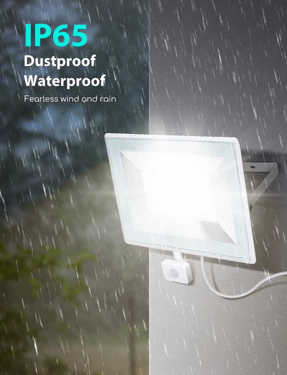 Aigostar 10RBN - LED Schijnwerper met sensor - Bouwlamp - Buitenlamp - 4000K - IP65 Waterdicht - 4000K - 100 W •
