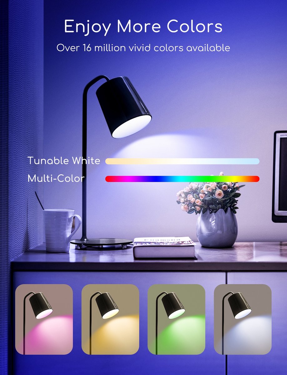 Aigostar LED RGB Lamp - Dimbaar - 5W - E27 - 6 Stuks