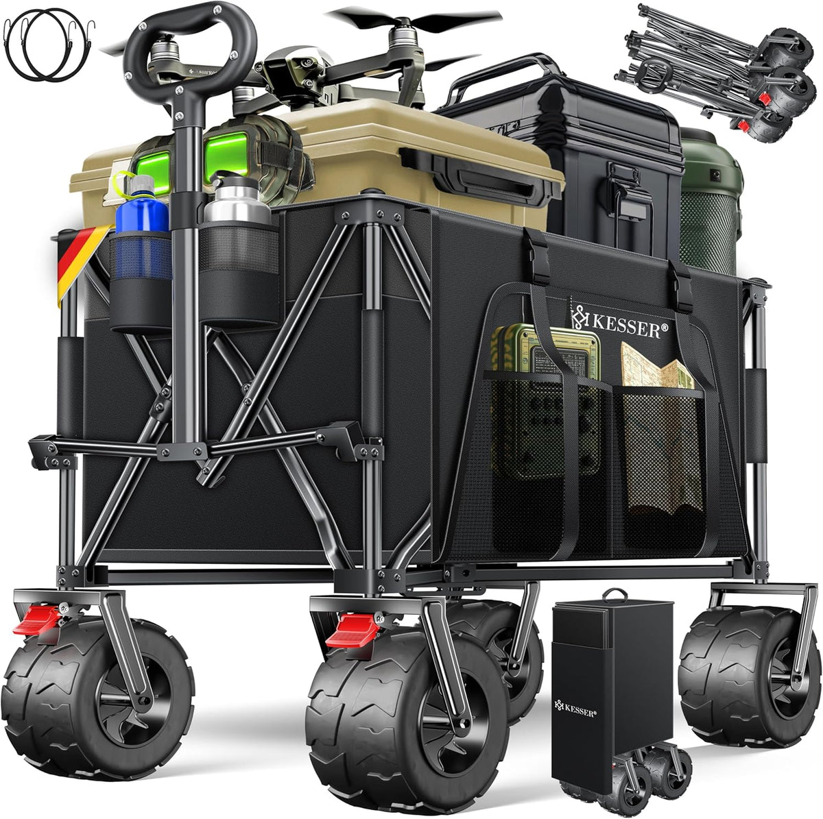 KESSER® Bolderkar - Opvouwbaar - Bolderwagen - Zwart