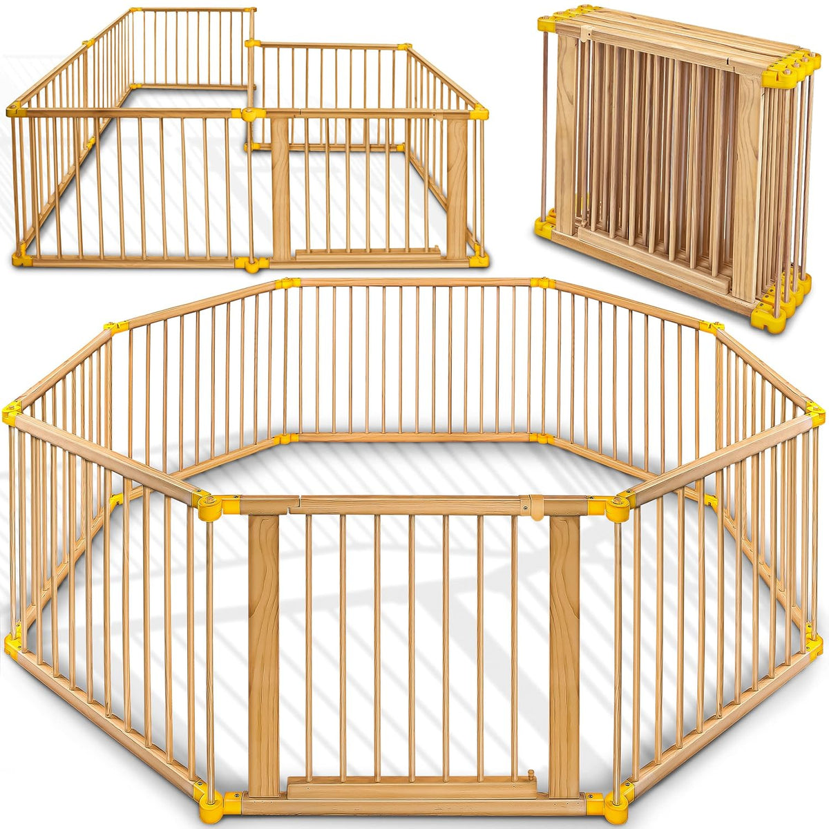 KIDUKU® XXL Babybox - Grondbox - Speelbox - Kinderbox - 7,2m - Bruin