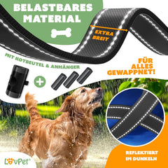 Lovpet® Hondenrollijn, 8 m, hondenriem voor kleine en grote honden, 50 kg, uittrekbare lijn, ergonomische en antislip handgreep, jogginglijn, 360 graden lijnverlenging, looplijn, reflecterende mazen