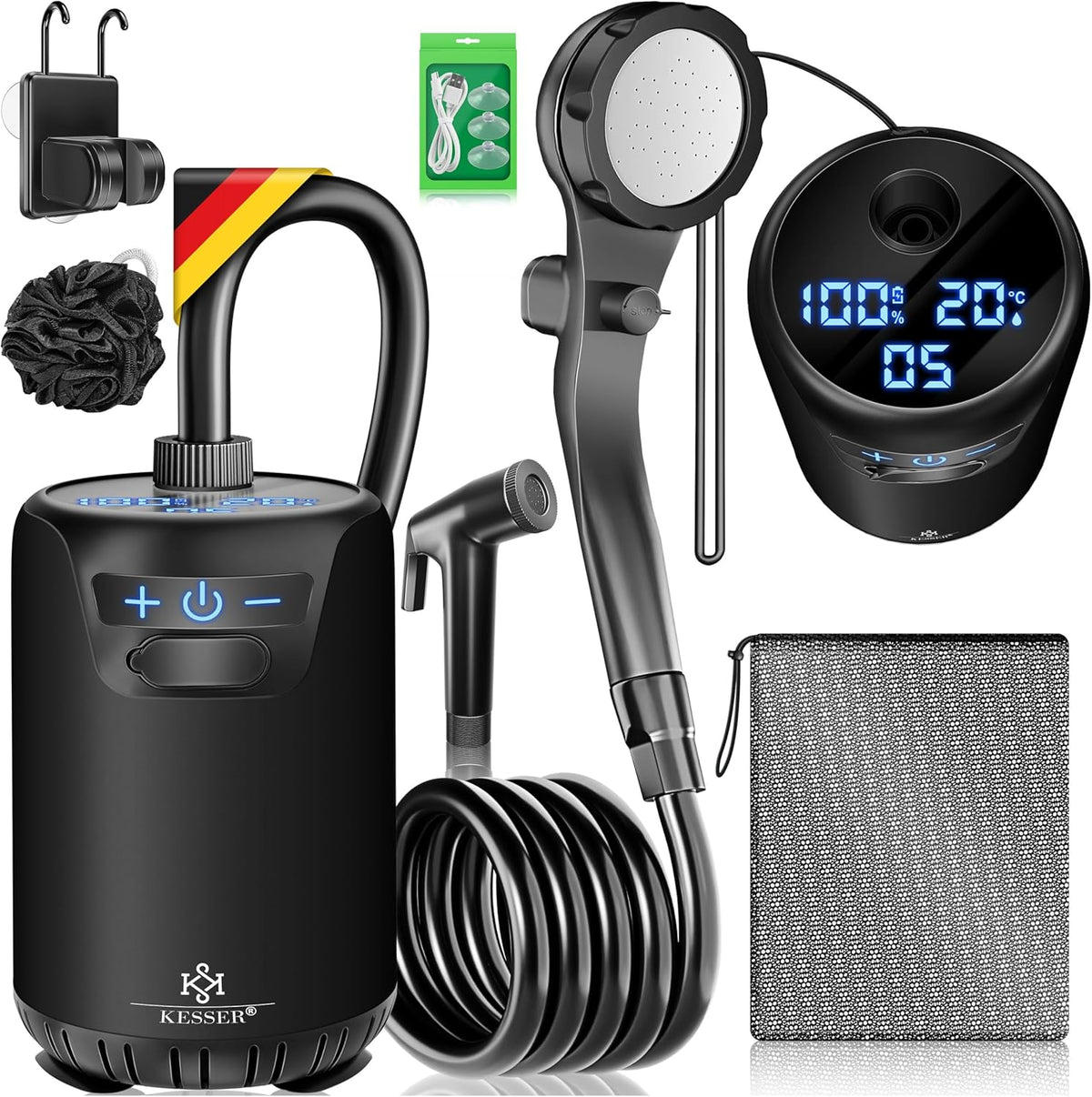KESSER® Campingdouche - Tuindouche - Mobiele douche - Zwart