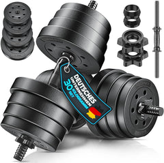 Dumbells set - Gewichten set - Halterset - Verstelbaar - 30 kg - Zwart - RE:SPORT