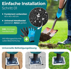 Universele metalen grondplaat voor parasolstatieven - 16x16 cm - KESSER®