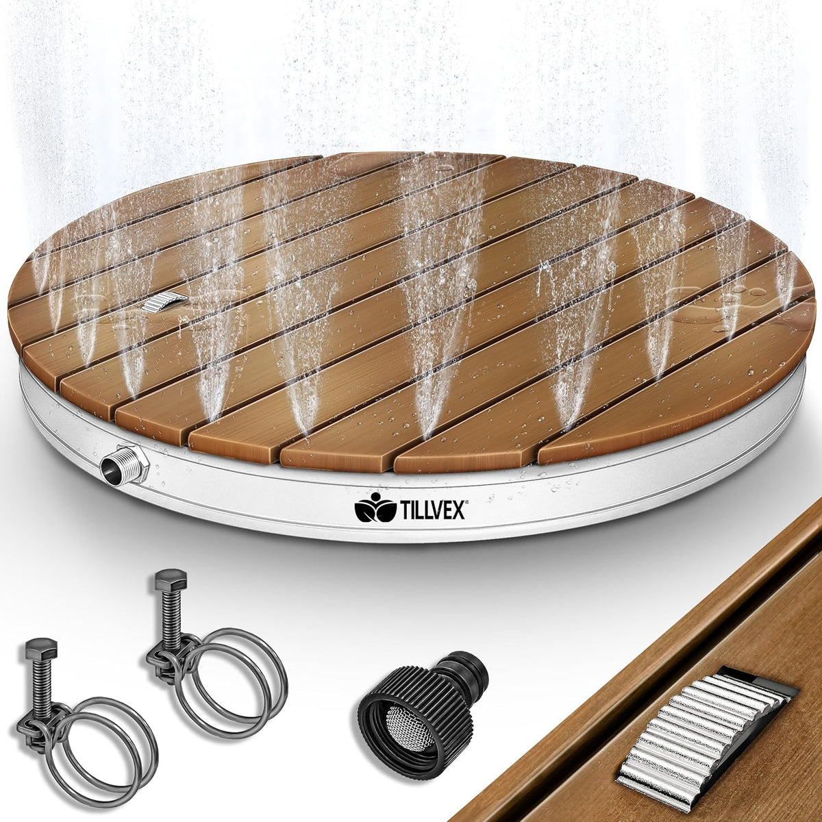 Tillvex® Tuindouche met voetpedaal - Buitendouche - Ø70cm - Wit