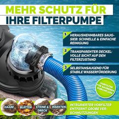 Zandfilterpomp - Zandfilter voor zwembad - 7000L/u - Zwart - Tillvex