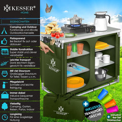 KESSER® Campingkeuken Opvouwbaar - Kampeerkeuken - Khaki