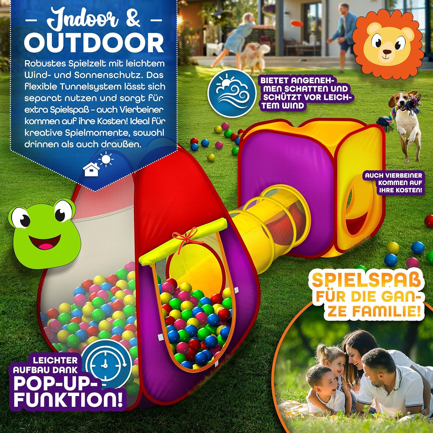 KIDUKU® Speeltent - Kindertent - Speelhuisje - Kleurrijk