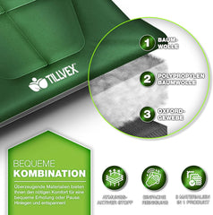 Veldbed - 1 Persoons - Kampeerbed - Stretcher - Groen - Tillvex®