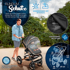 Kinderwagen 3 in 1 - Buggy - Wandelwagen - Kinderbuggy - Champagne - KIDUKU®