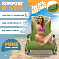 Ligbed - Ligstoel - Zonnebed - Relaxstoel - Khaki - KESSER®