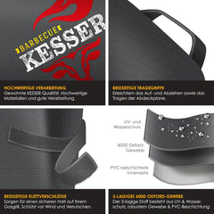KESSER® Barbeque Hoes - Scheurbestendig - 147x61x122cm - Antraciet
