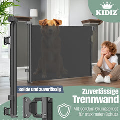 KIDIZ® Verstelbaar Traphekje - Veiligheidshekje - tot 180cm - Antraciet