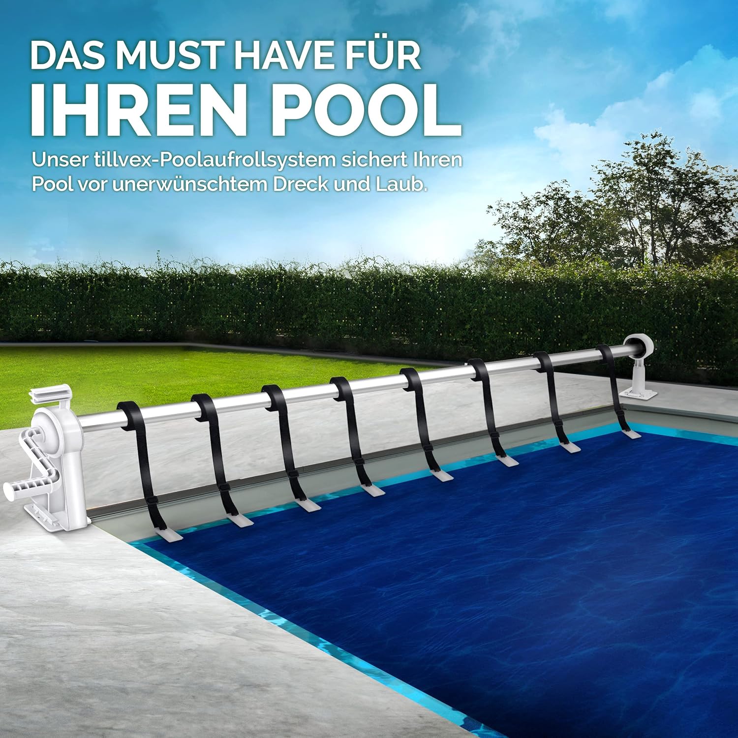 Tillvex® Zwembadhaspel - Zwembadopwinder - 1,05m-6,15m