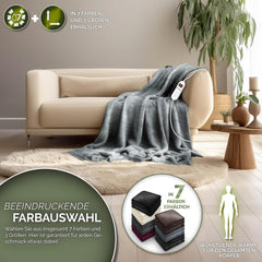 Sinnlein® Elektrische deken - Warmtedeken - 180x130cm - Grijs