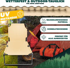 KESSER® Campingbed - Ligbed - Inklapbaar - 190x68x30cm - Beige