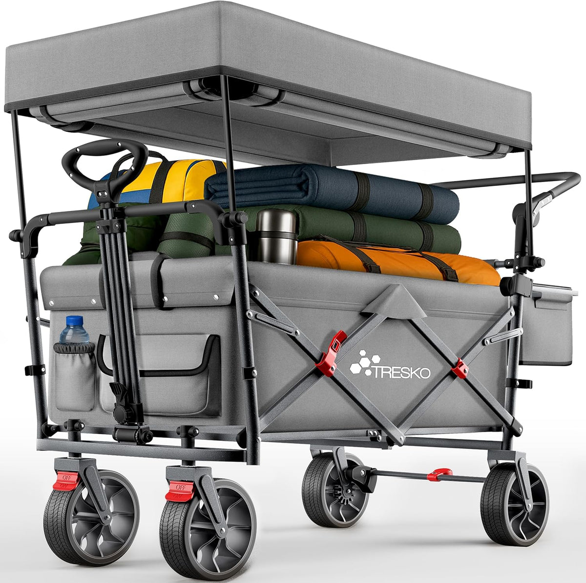 TRESKO® Bolderkar - Opvouwbaar - Bolderwagen - Grijs