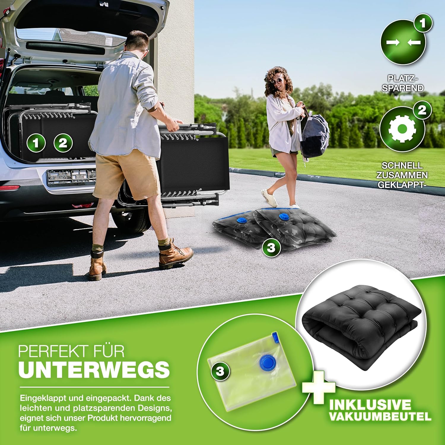 Tuinstoel - Ligstoel - Verstelbaar - Opvouwbaar - Antraciet - Tillvex®