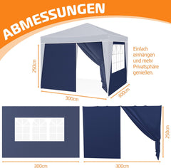 KESSER® Zijwand voor paviljoen - 3x3m - Blauw