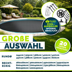 tillvex® Premium Pool Zonnezeil, 400 µm, rechthoekig, 300x200cm, op maat te snijden, zonnezeil, zwembadverwarming, zwembadzonnezeil voor waterverwarming