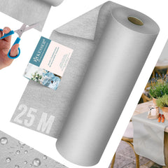 KESSER® Vlies tafelloper - 30cm x 25m - Afwasbaar - Waterafstotend - Grijs